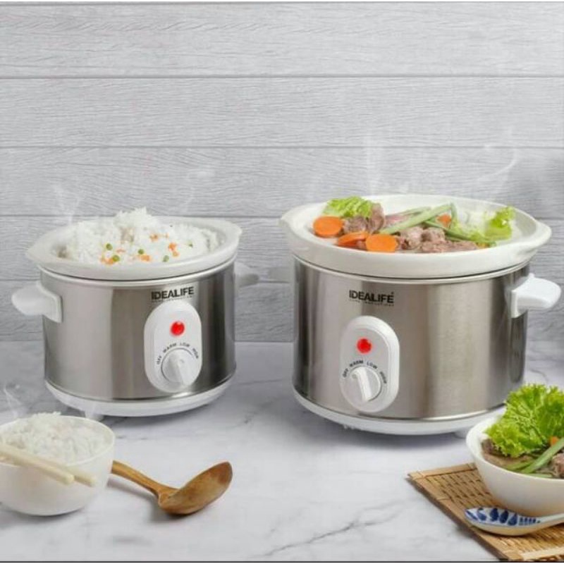 Idealife IL-350 Slow Cooker Cook Alat Masak Sup Kuah 5 Liter 5L Bubur Pemanas IL350 wlshop1 wlshop wl shop