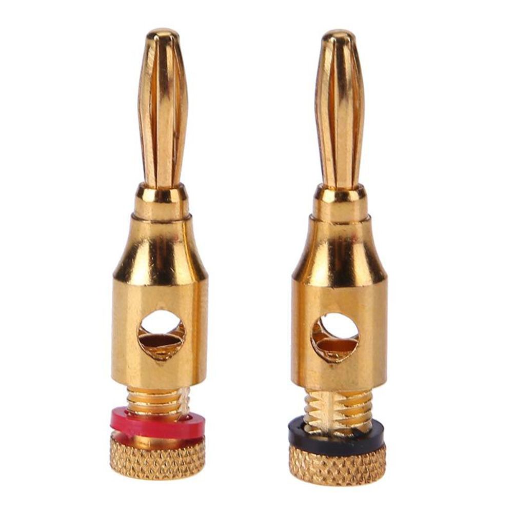 QUINTON 2pcs Banana Connector Amplifier Connectors Adapter 24k Gold-Plated Solder-Free 4mm Cable Wire Audio Speaker Plugs/Multicolor