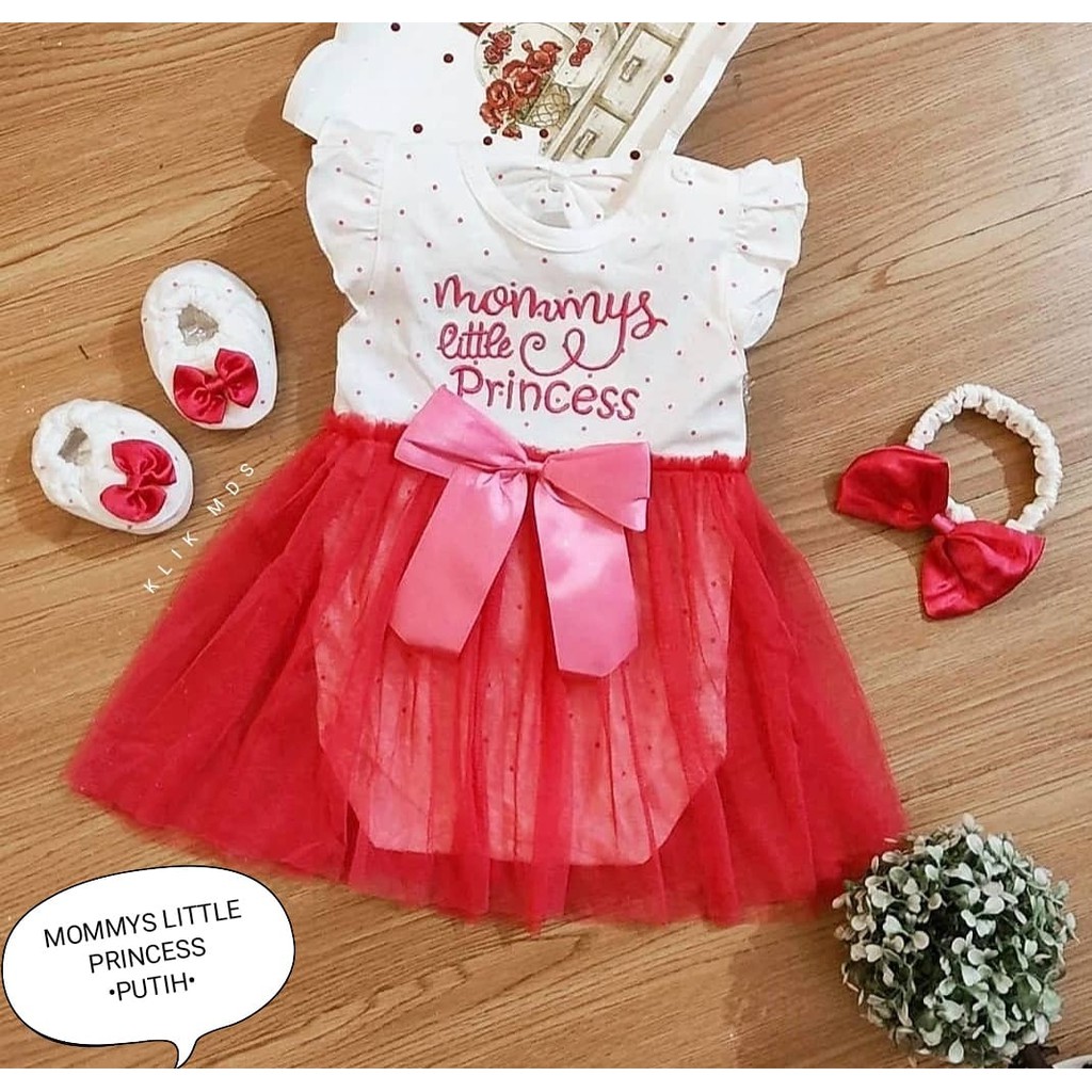 Klik Mds Jumper Bayi Perempuan Set Free Sepatu, Headband, Rok Tutu Nempel, Giftset Baby New Born