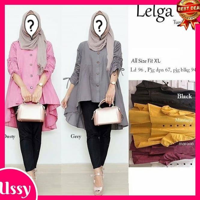 bczq long tunik polos 956 - baju atasan tunik 956 - hitam quvu