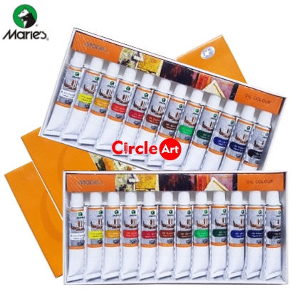 

New Maries Oil Painting Colour Set 12 x 12ml / Maries Oil Colour 1386B Ukuran 12 Ml Set 12 Warna