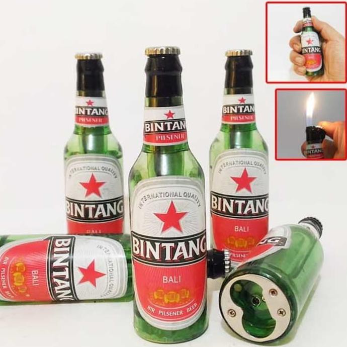Terlaris KOREK API GAS BOTOL MINUMAN BIR BEER BINTANG PILSENER BALI MANCIS UNIK Baru