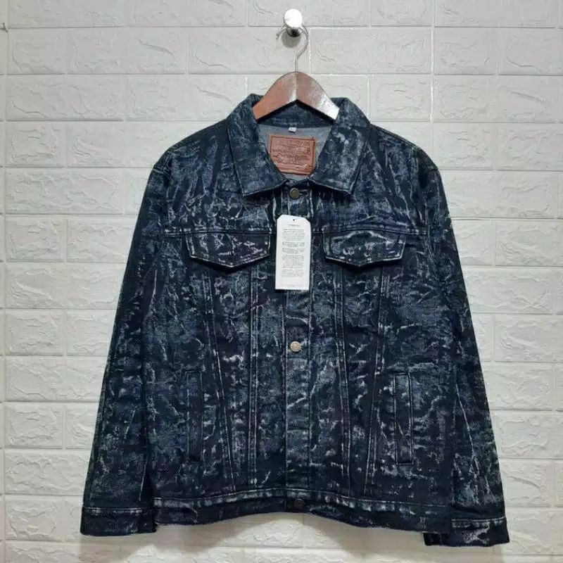 JAKET JEANS PRIA WANITA JAKET JEANS SANDWASH CASUAL SIZE M L XL XXL XXXL JAKET JEANS COWOK CEWEKj