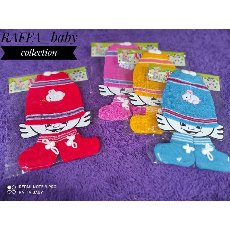 Set topi + kaos kaki bayi, RAJUT