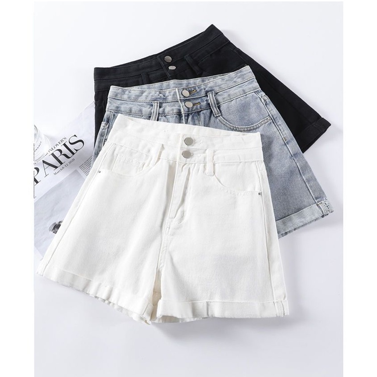 Celana pendek jeans wanita jumbo jeans stretch kulot jins cewek hotpants highwaist kekinian korean style ootd