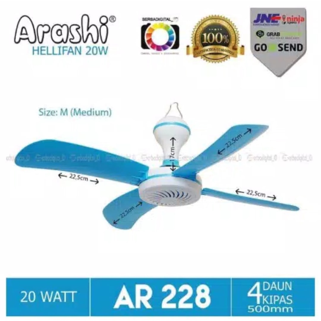 Arashi Kipas Angin Gantung Helifan 20W WATT AR-228