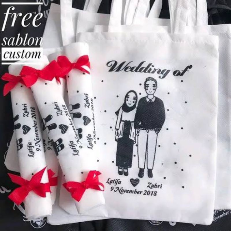 

tas souvenir pernikahan lucu