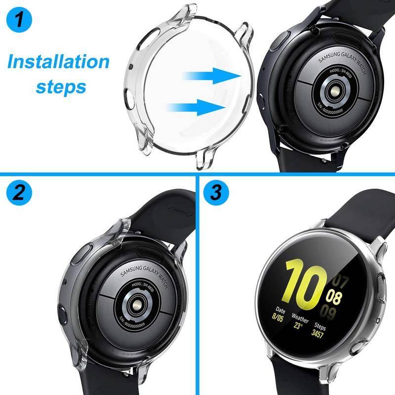 Cover Case for Samsung Galaxy Watch 4 3 40mm 44mm 41mm 45mm Bumper Accessories Protector Full Coverage Silicone Screen Protection for Samsung Galaxy Watch Active 2 40MM 44MM