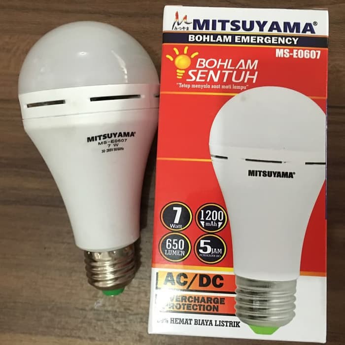 Lampu LED AC DC Tetap Menyala Saat Mati Lampu Mitsuyama MSE0607 7W