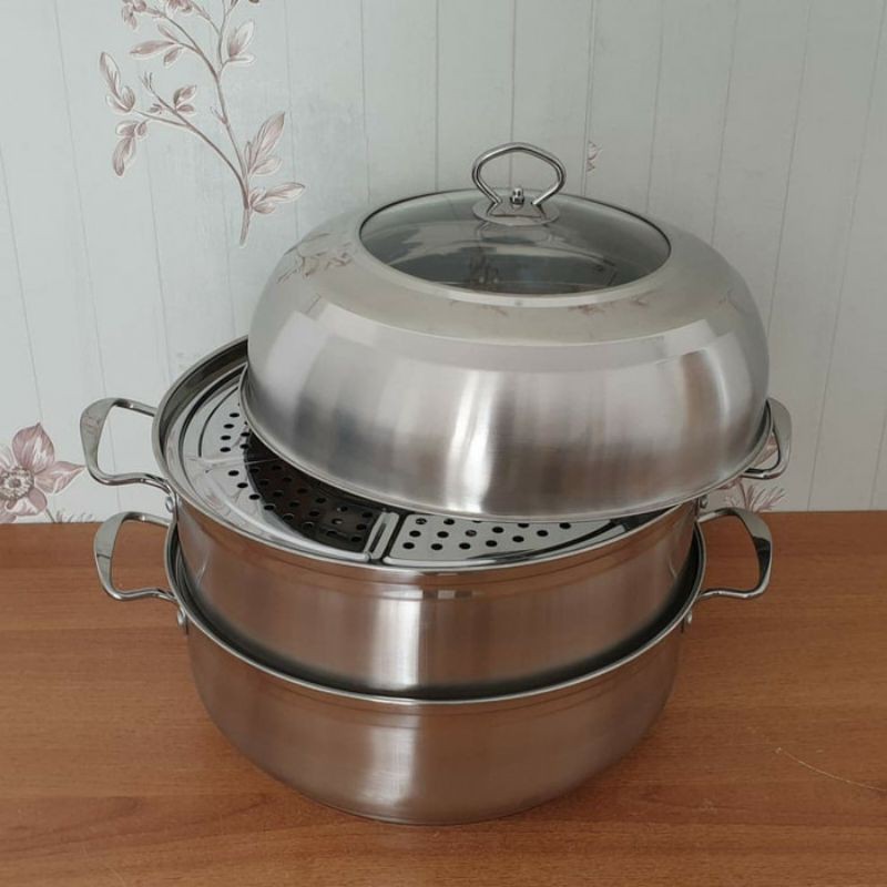 Jeho Master Steamer pot stainless susun 3 ukuran 32 cm