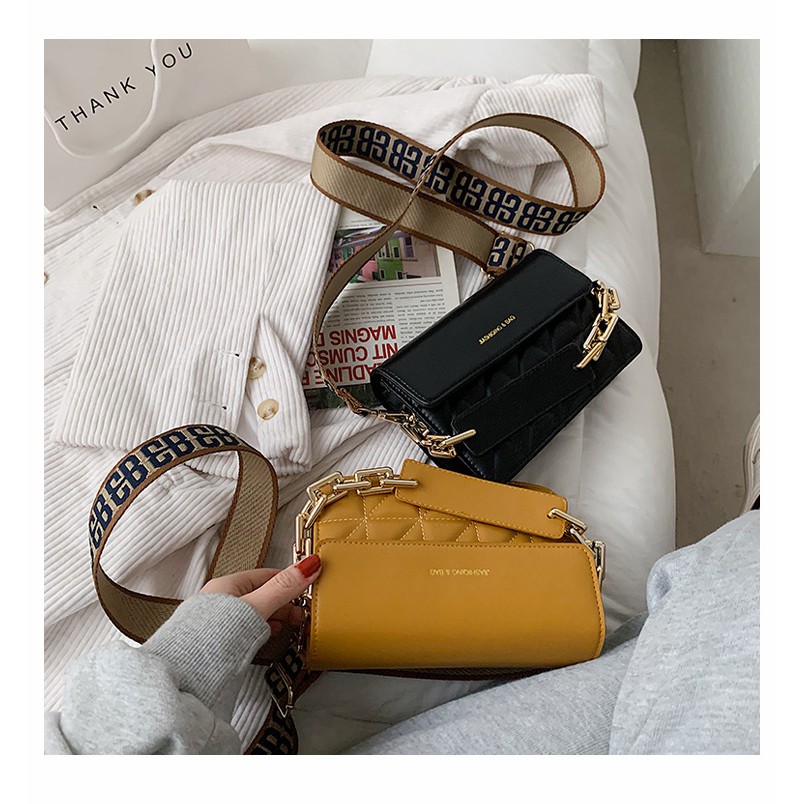 Tas Slempang Fashion Wanita Bahan Kulit Sintetis 2 Tali Croco Rantai Style Korea Tas Selempang Wanita High Quality Import Kulit PU Tas Selempang Wanita Tas Wanita Tenteng Tas Wanita Kekinian Bahan Kulit PU COD Azgalery T219