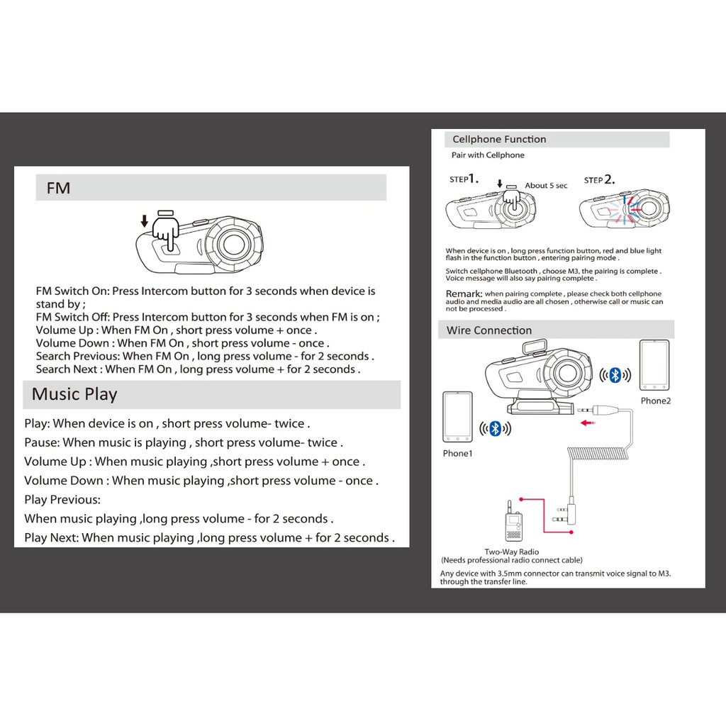 ALAT RADIO KOMUNIKASI BLUETOOTH INTERCOM INTERKOM HEADSET HELEM HELM HELMET MORNYSTAR M3-8