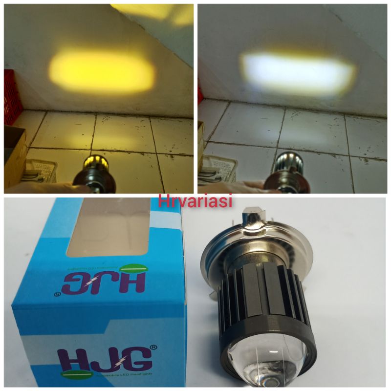 lampu depan H4 laser D2 HJG Dekat Kuning Jauh Putih