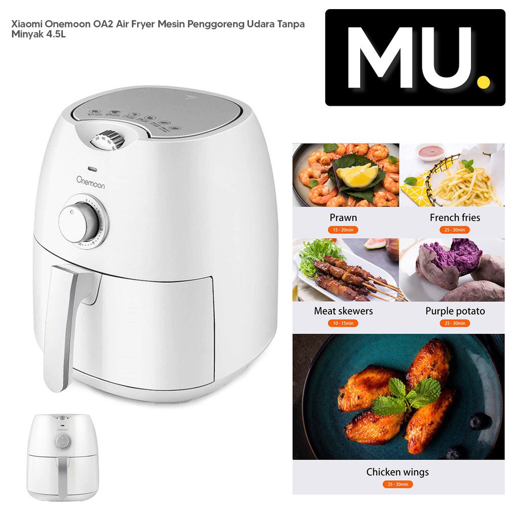 Onemoon Air Fryer Mesin Penggoreng Tanpa Minyak 4.5L - OA2 - White