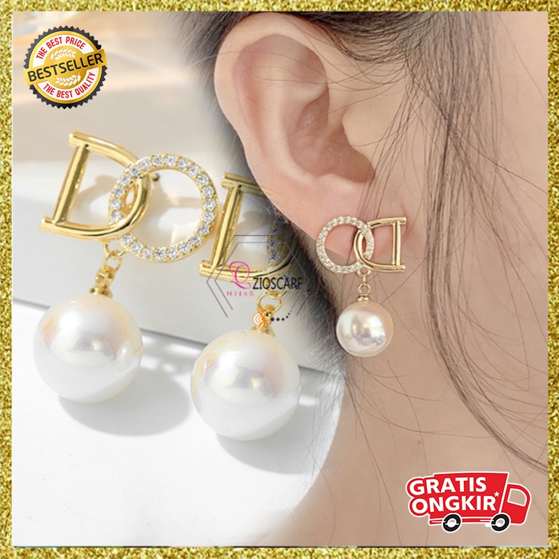 ANTING KOREA TITANIUM LUXURY PEARL ANTING TUSUK ANTI KARAT WANITA GIWANG AKSESORIS ANAK PEREMPUAN FASHION IMPORT ANT55