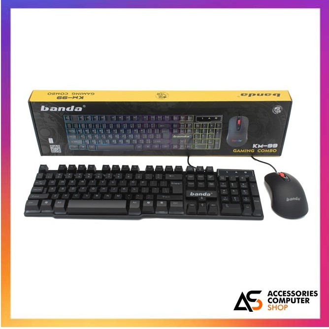 KEYBOARD DAN MOUSE GAMING COMBO BANDA KM-99 RGB BACKLIGHT