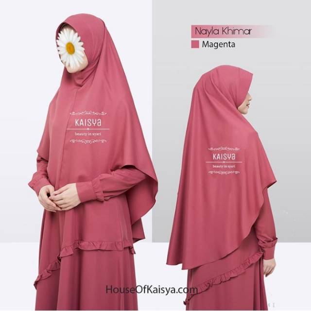 Nayla khimar Magenta warna favorite best seller by kaisya