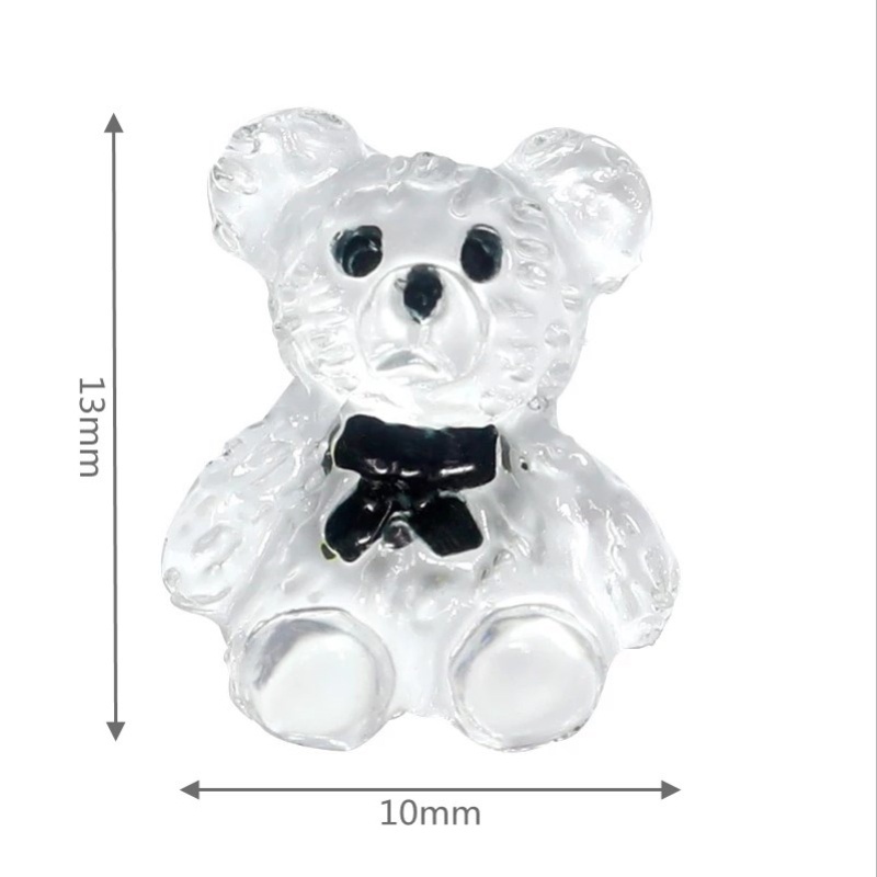 5pcs Stiker Jelly Transparan Bentuk Beruang 3D Bahan Resin Gaya Jepang Untuk Dekorasi Nail Art Charms / Wanita