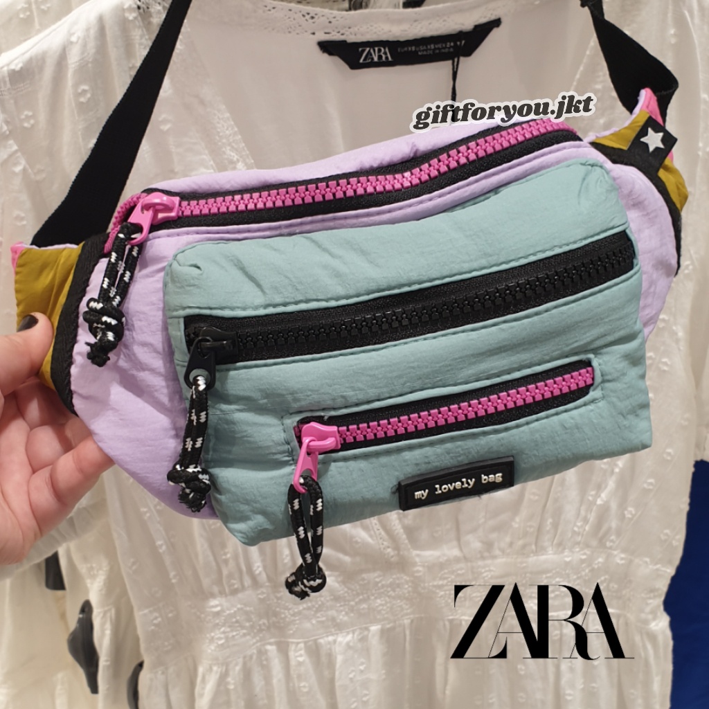 Zara Kids Bag Quilted Belt Bag Tas Selempang Pinggang Sling Anak Perempuan Original