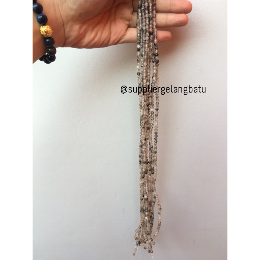 bahan kalung gelang rhodolite dalmantion akik 6mm corak RARE koleksi aksesoris craft fashion grosir