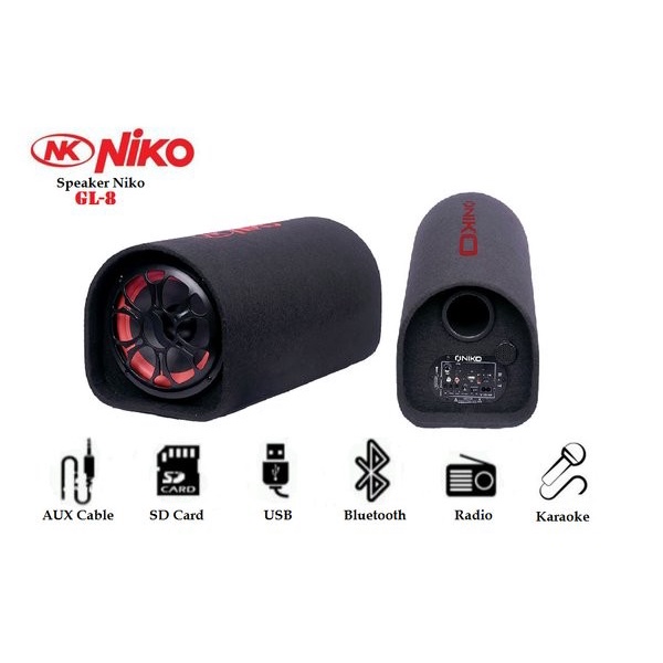 PROMO!!NEW NIKO GL-8 Speaker Tabung 8 inch - Karaoke-BT-Subwoofer Car speaker