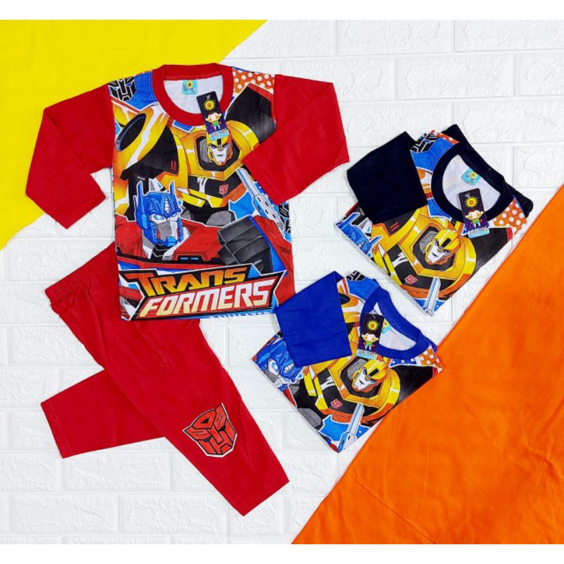 SETELAN PANJANG ANAK COWOK 2-10 TAHUN MOTIF TRANSFORMER / BAJU HARIAN SETELAN PANJANG ANAK LAKI LAKI / SETELAN PIYAMA ANAK LAKI LAKI