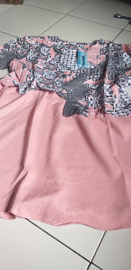 Tey-17 Batik Wanita Asj Sa Hrb026 Kenongo Kemeja Tosca Pendek