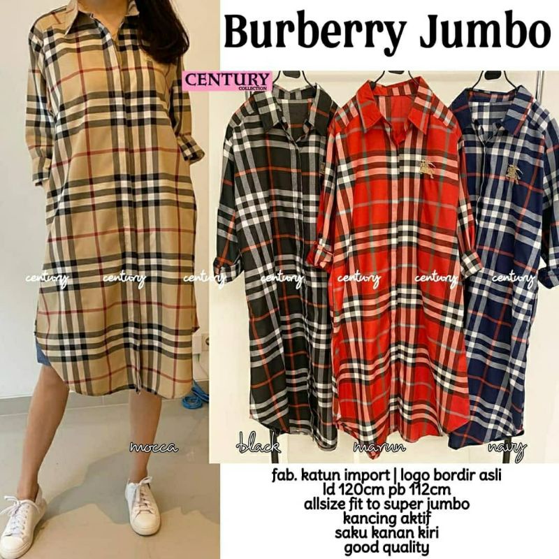 Burberry Jumbo Tunik, TUNIK WANITA JUMBO CANTIK BAHAN KATUN IMPORT MIX BORDIR LD 120 TERMURAH TERLARIS OOTD KEKINIAN