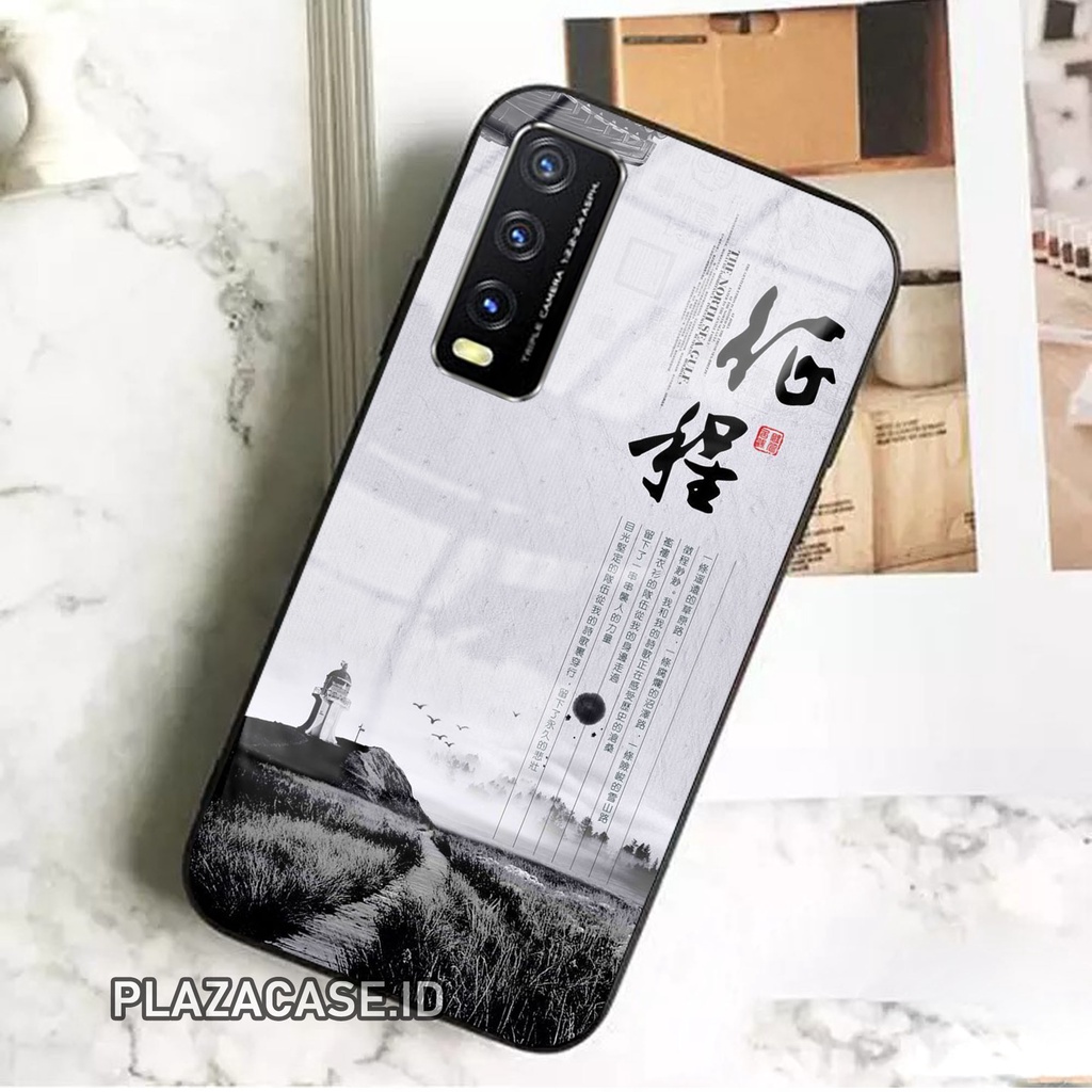 Softcase Glass Kaca AESTHETIC [K118] Vivo Y20-Y12S-Y20S-Y20SG Terbaru Case Hp Pelindung Handphone