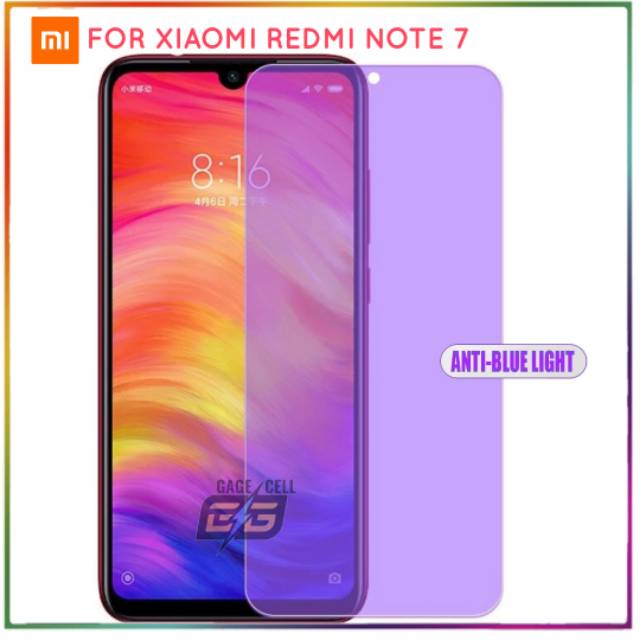 Tempered Glass Blue Rey light Redmi Note 7-Anti Gores Biru Xiaomi Redmi Note 7 Anti Radiasi Premium