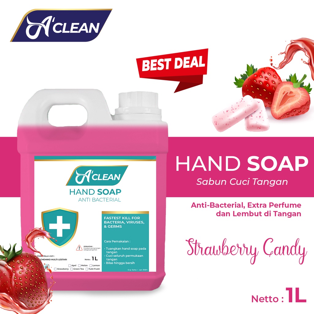 Sabun Cuci Tangan 1 Liter / HAND SOAP / HAND WASH Antiseptik Antibacterial Amorens [1 Liter]