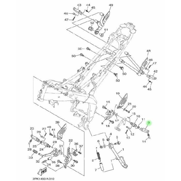 FOOTSTEP DEPAN KIRI R15 V2 ASLI ORIGINAL YAMAHA