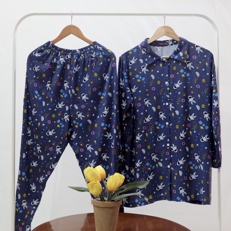 PAJAMAS PREMIUM COUPLE IBU DAN ANAN PREMIUM PAJAMAS KANCING