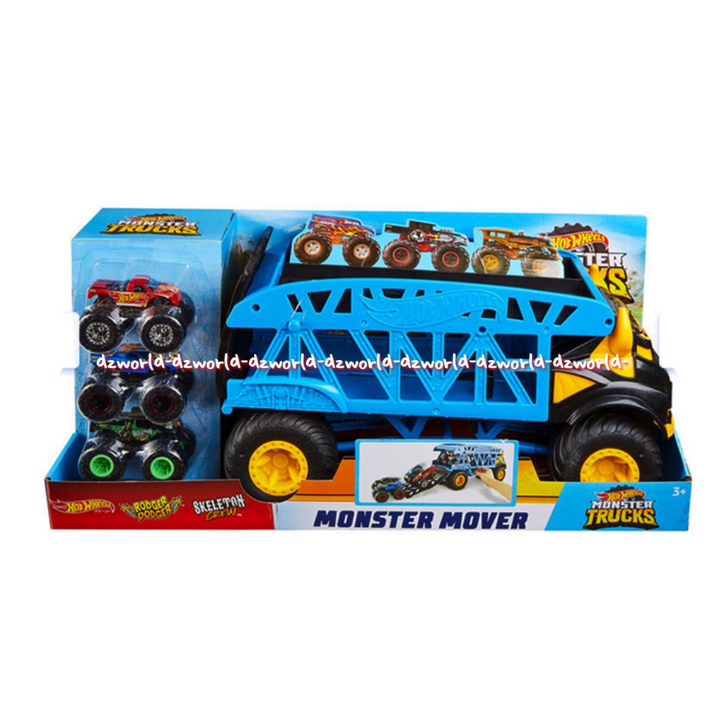 Hotwheel Monster Mover Monster Trucks 3Pcs Mainan Truk Mobil