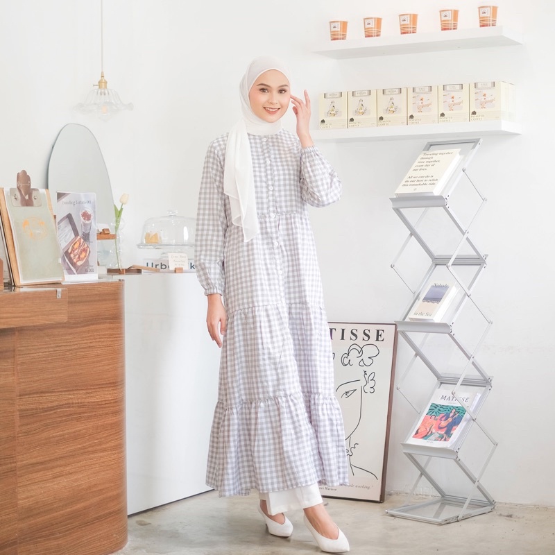 Homey Dress Tartan By Reyscarf Gamis Dewasa Luxury Nyaman Dipakai  Bahan Katun Premium Adem Nyaman Dipakai  I Bisa COD