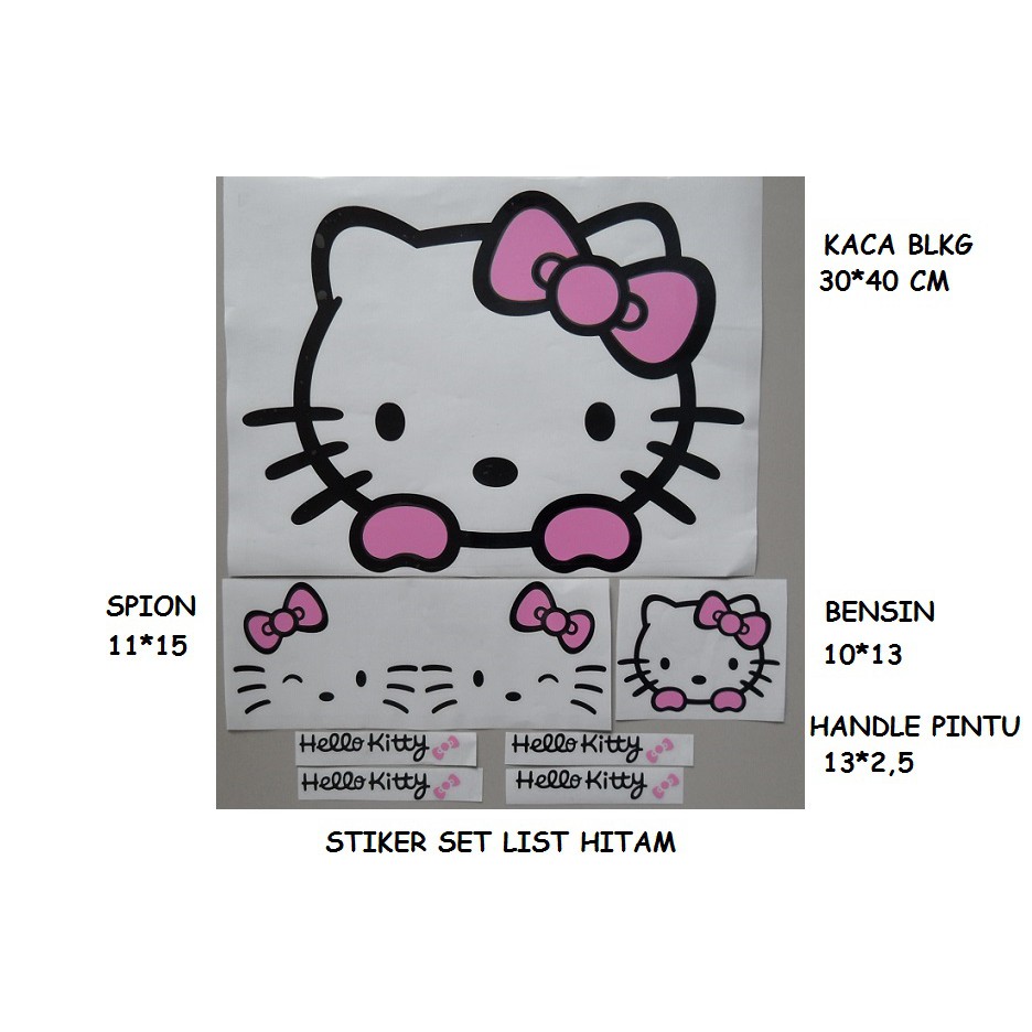 Jual STIKER MOBIL HELLO KITTY SET ( list hitam ) | Shopee Indonesia