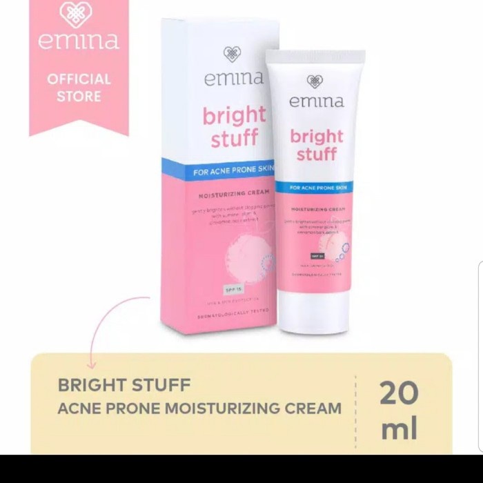 Emina Bright Stuff Moisturizing Cream 20 ml / Emina Bright Stuff for Acne Prone Skin Moisturizing Cream / Emina Bright Stuff Series / Emina Bright Stuff