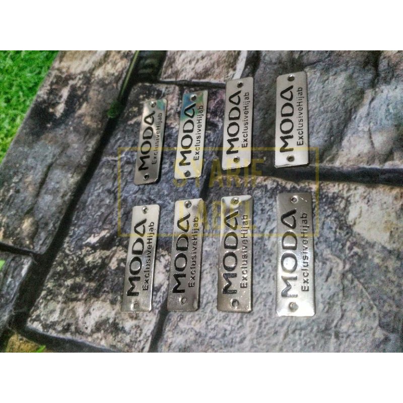 

PROMO Label plat/label besi/label hijab/label baju/label tas/label murah