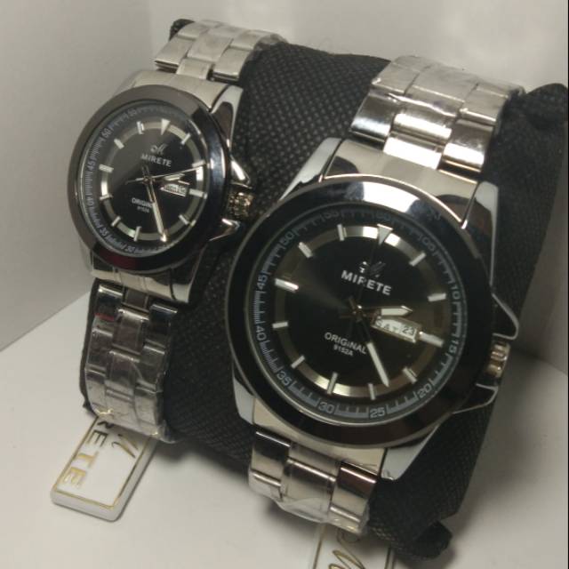 JAM TANGAN COUPLE MIRETE ORIGINAL ANTI AIR TALI STAINLESS