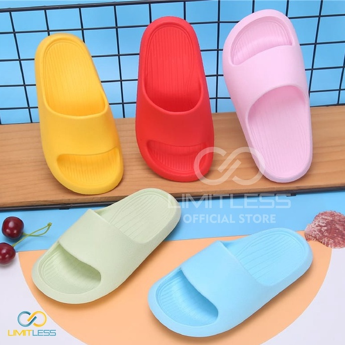 Sandal Anak Slop Karet EVA Sendal Anak Perempuan Slip On Unisex Sandal Anak Cowok Selop Polos Murah