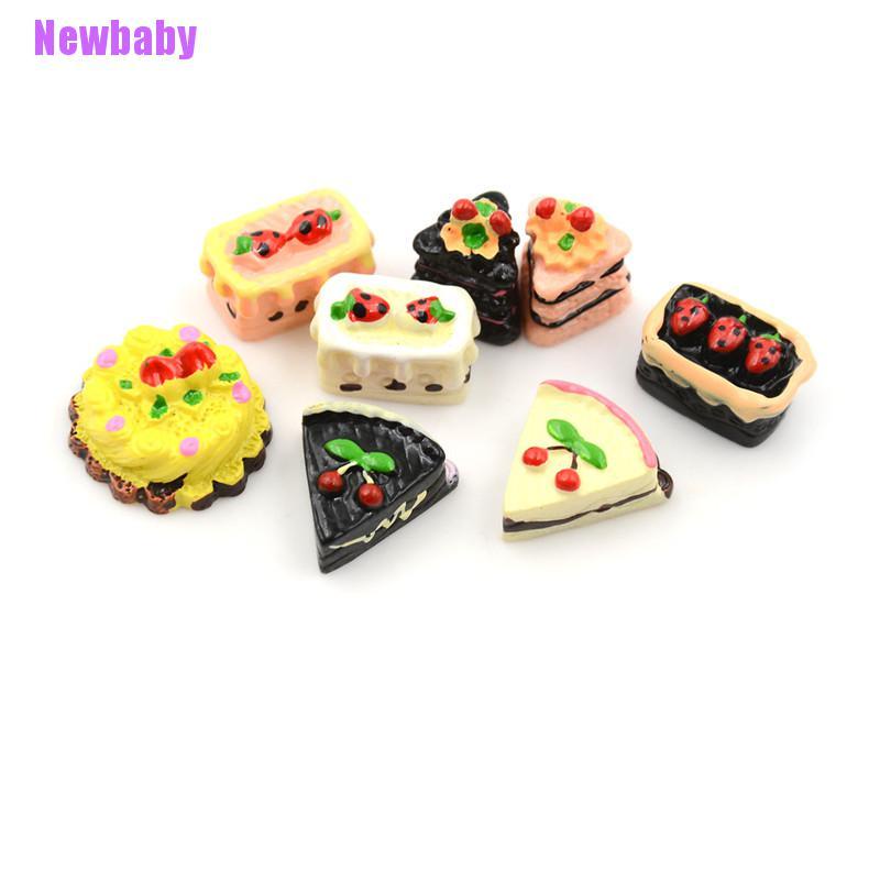 Newbaby 8PCS / Set Mainan Miniatur Kue / Biskuit Skala 1: 12 Untuk Aksesoris Rumah Boneka 1 / 6