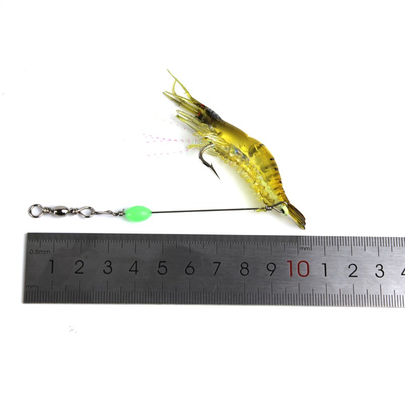 SYFishing 1Pcs Luminous Soft Shrimp Umpan Pancing 8cm 6g Swimbait Fishing Lure Ikan Bass Wobbler Kail Memancing Floating Bait Tackle