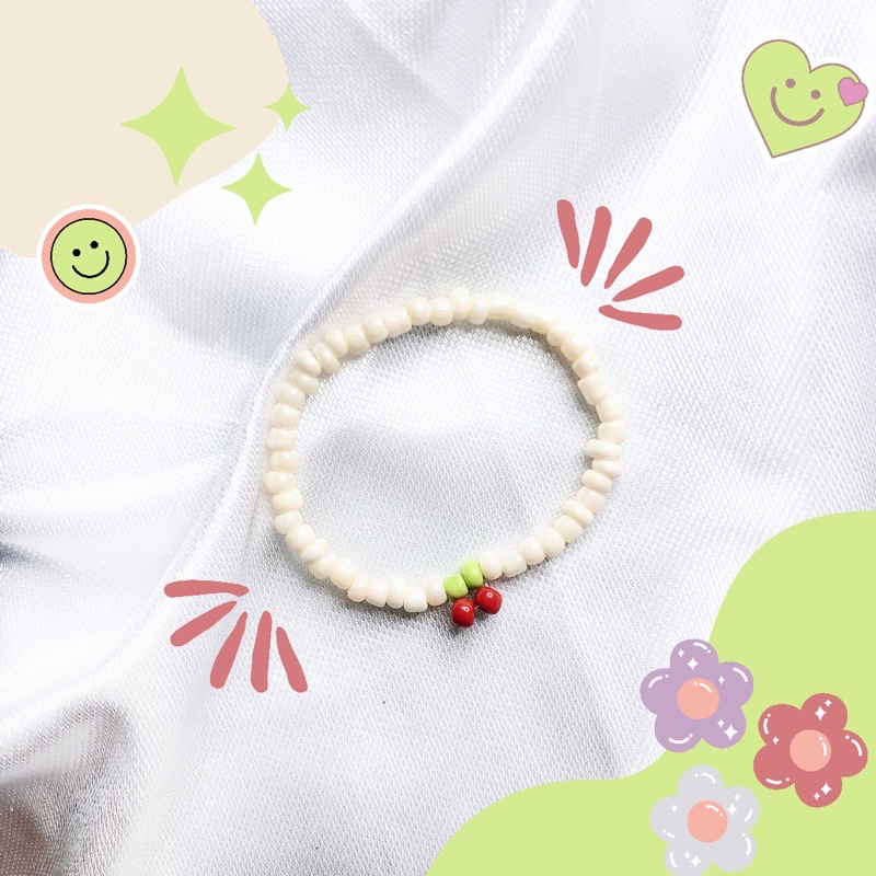 Cherry bracelet | Gelang manik | Cute bracelet | handmade jewelry | Gelang korea