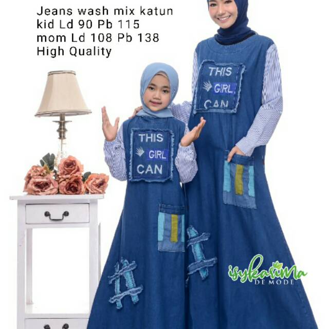 Gamis Jeans Couple Ibu dan Anak