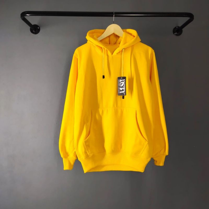 JAKET HOODIE POLOS HOODIE POLOS BAHAN TEBAL-KUNING