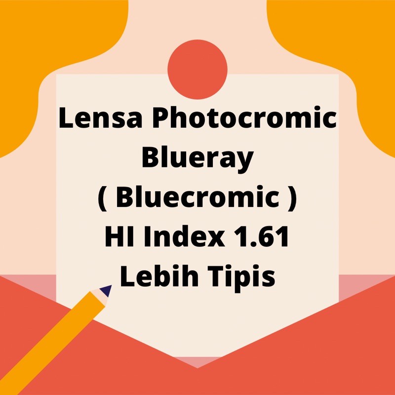 Lensa Kacamata Photocromic Blueray / Bluecromic HI Index 1.61 Lebih Tipis