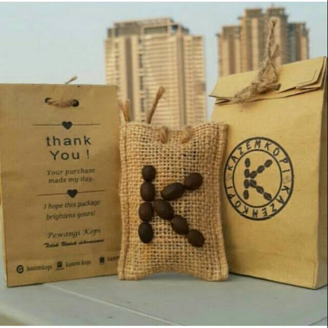 

Paper bag mini tempat kopi Custom uk 7x3x9