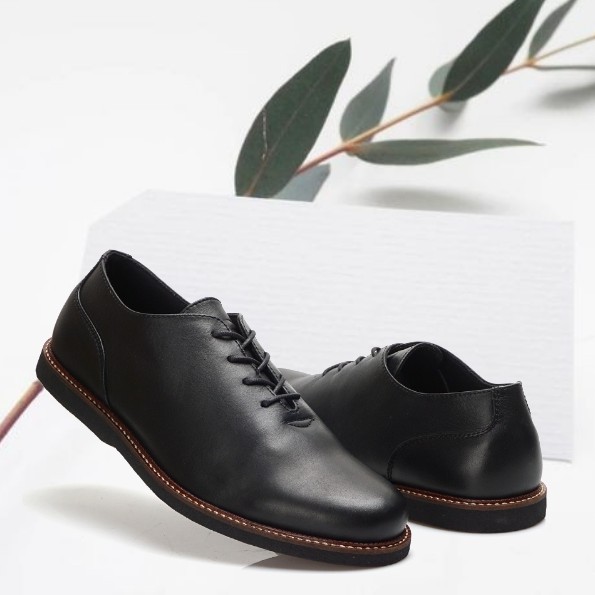 GUSTAV BLACK |FORIND x Greata| Sepatu Kulit Asli Formal Vintage Klasik Pria/Cowo/Men Oxford Footwear