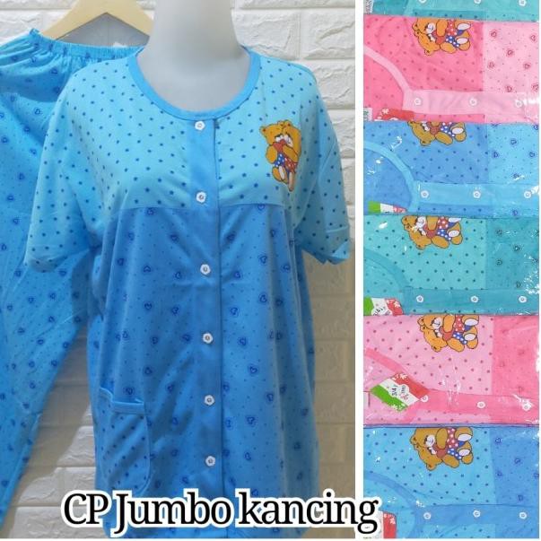 ➻ BABYDOLL CP JUMBO KANCING BAHAN KAOS ✼