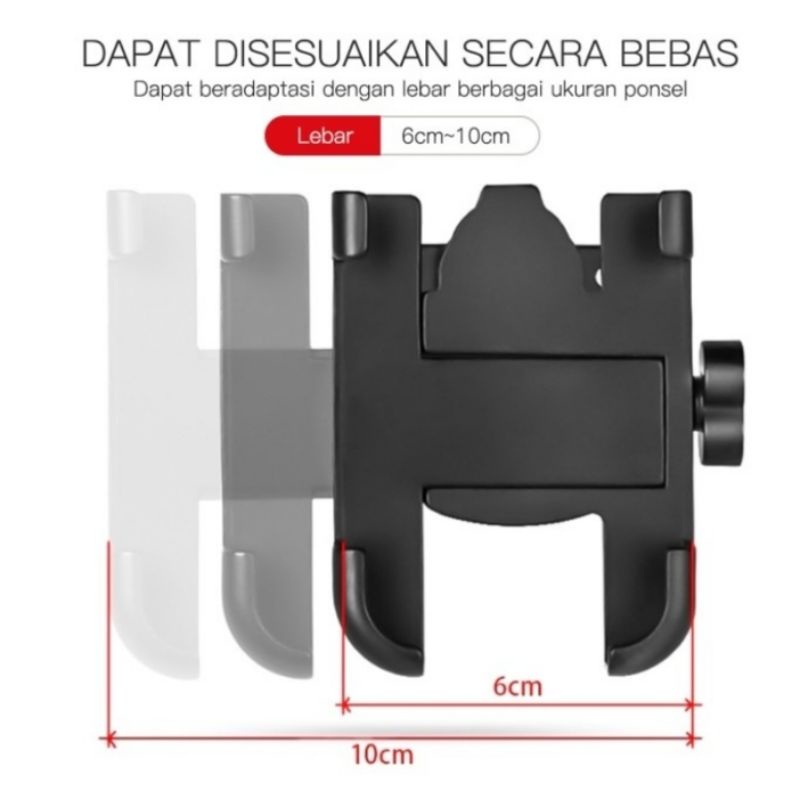 Phone Holder Motor Spion Bahan Besi Kuat Kokoh Holder HP Spion